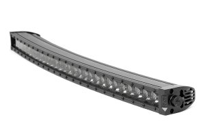 LED Light Bar - Rough Country - 30 Inch Black Series Curved Single Row Cool White DRL - Black